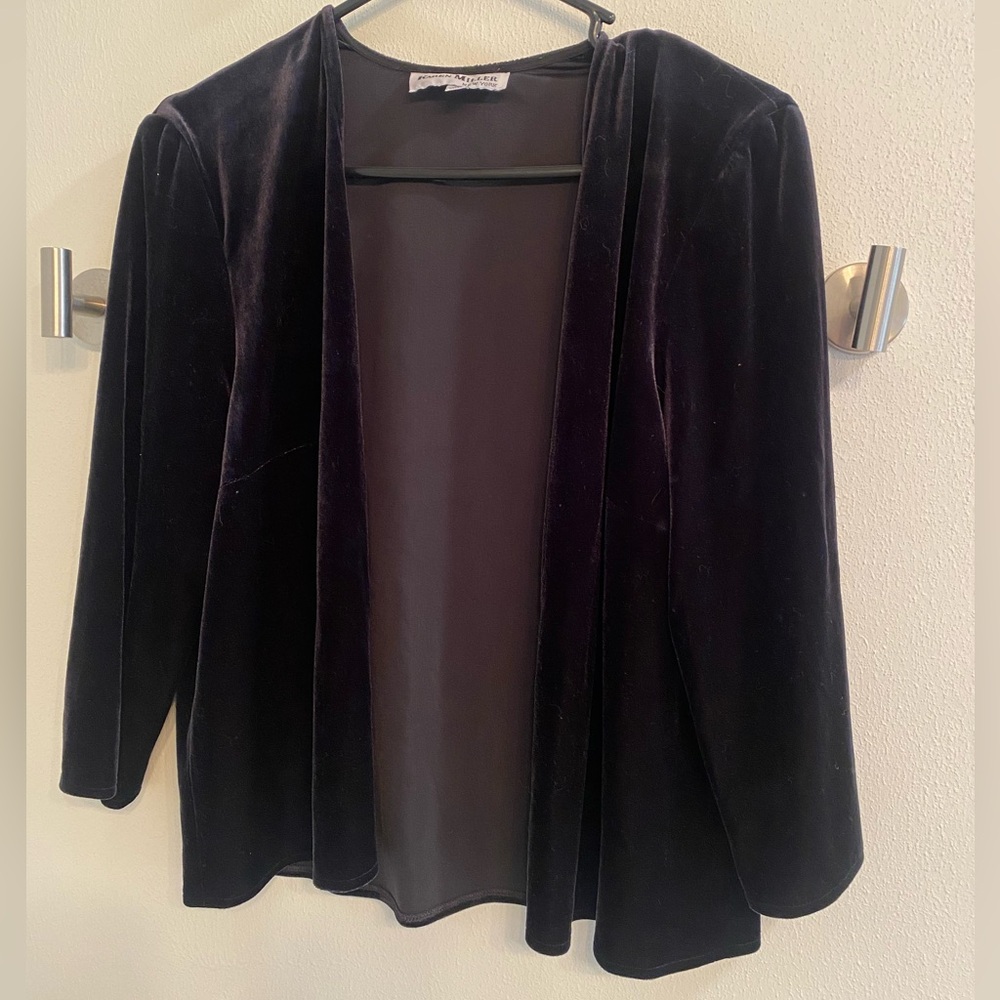 Vintage black velvet cardigan